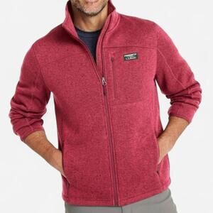 L.L.Bean Sweater Fleece Full Zip Jacket Men L Red Outdoor Hiking Classic